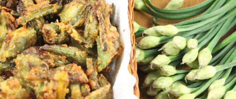Okra and Chive Fritters or Okra Jaipuri - Cooking with Thas - Healthy