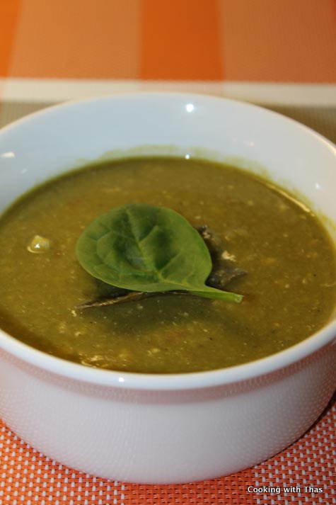 spinach-lentil chicken soup