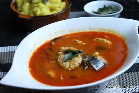 king fish mulagu curry or spicy fish curry