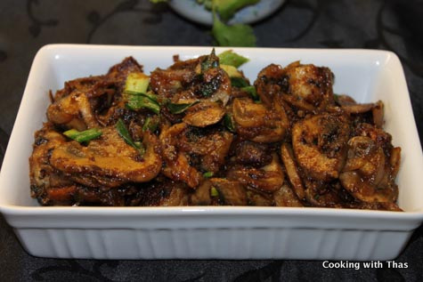 shrimp mushroom in peanut butter stir fry