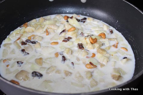 making-fruit and nut upma