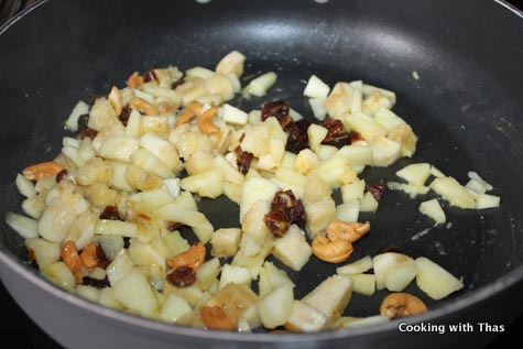 sauteing nuts and fruits