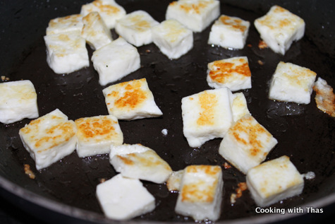 roasting paneer