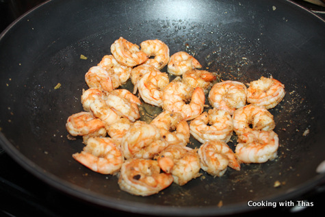 cooking shrimp