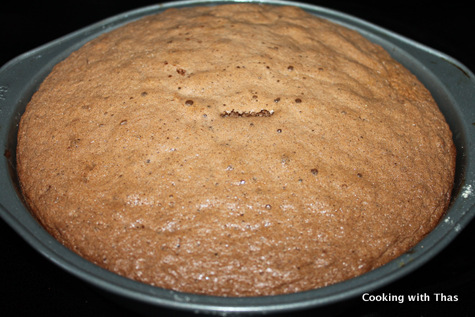 genoise cake from the oven