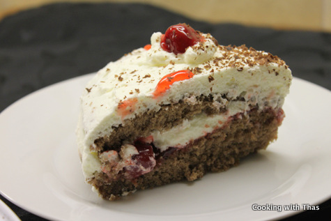 genoise cake-with cherry filling