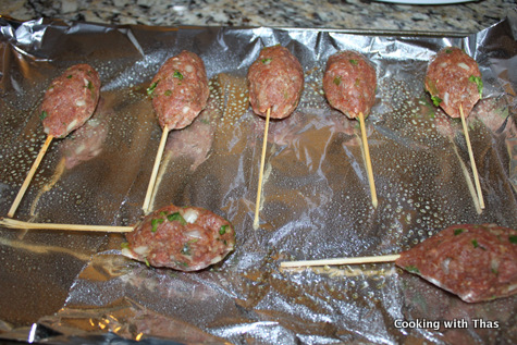 making ground beef kebabs