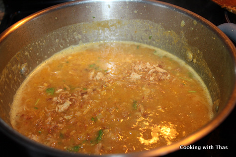making squash lentil soup