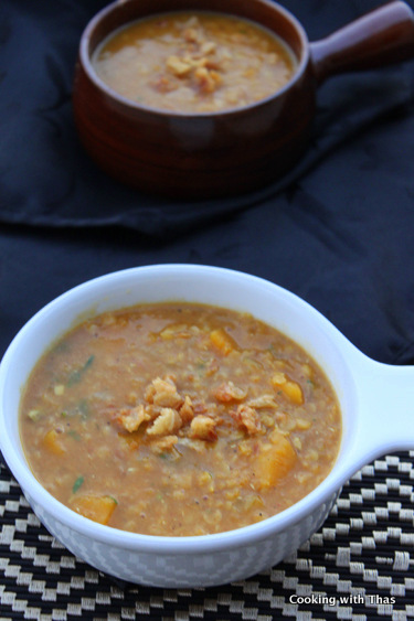 squash-lentil soup