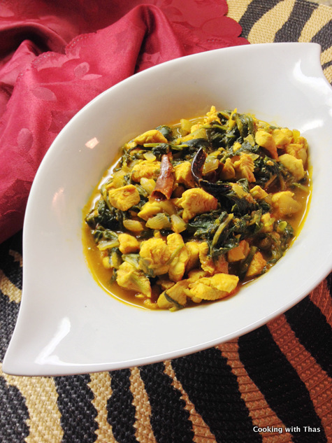 spinach-chicken curry