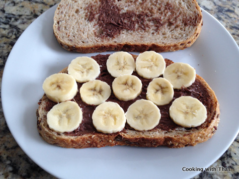 making banana panini