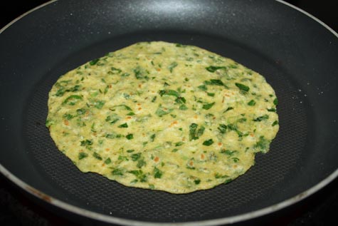 makign spinach paratha