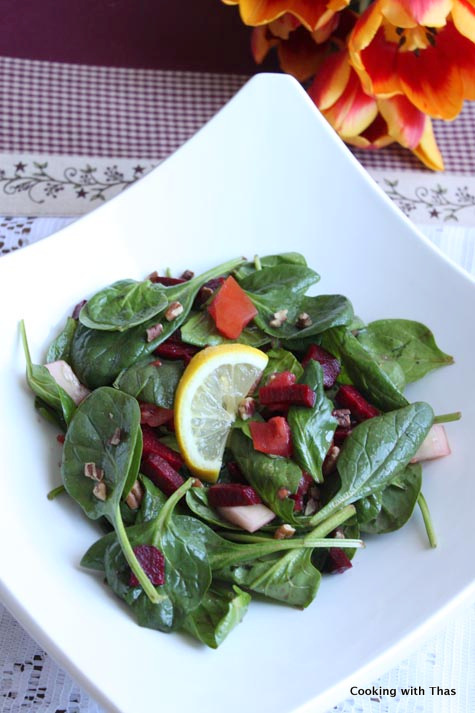 spinach-beetroot salad