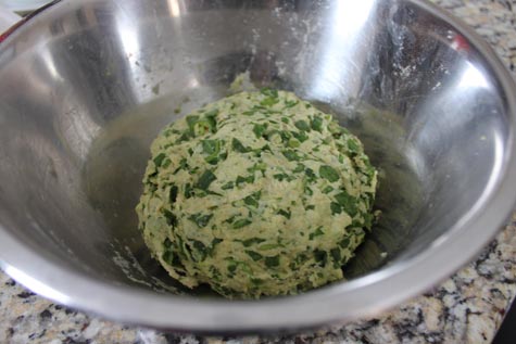 spinach wheat dough