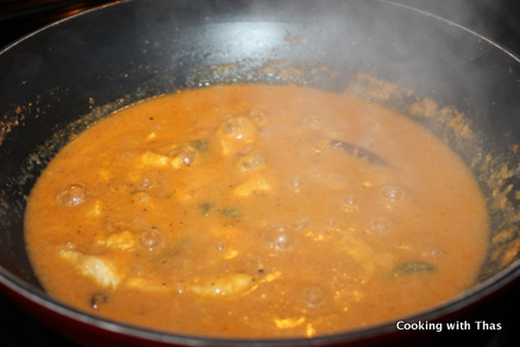 making fish curry