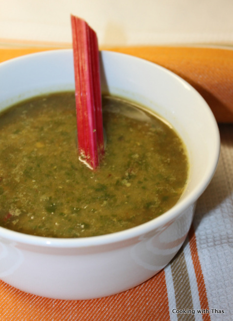 swiss chard and red lentil soup
