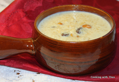 aval or rice flakes payasam