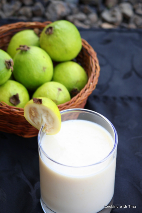 Guava Milkshake - Healthy Guava Milkshake - Cooking with Thas - Healthy
