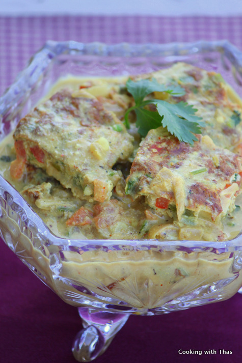 Egg Omelette Korma curry
