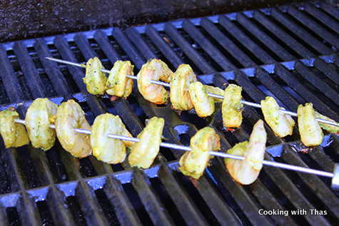 grilling shrimp