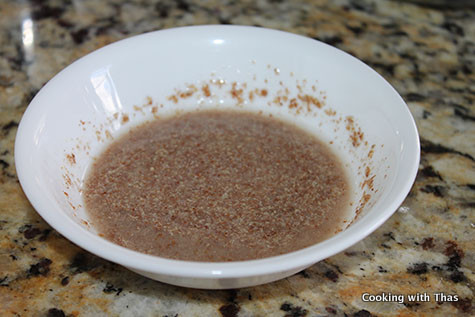 ground flax seeds in water