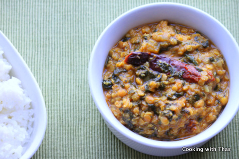 lentil spinach curry