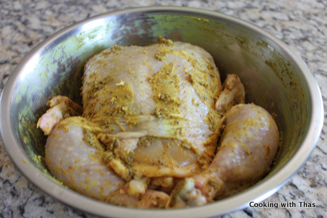 marinated chicken for making mandi