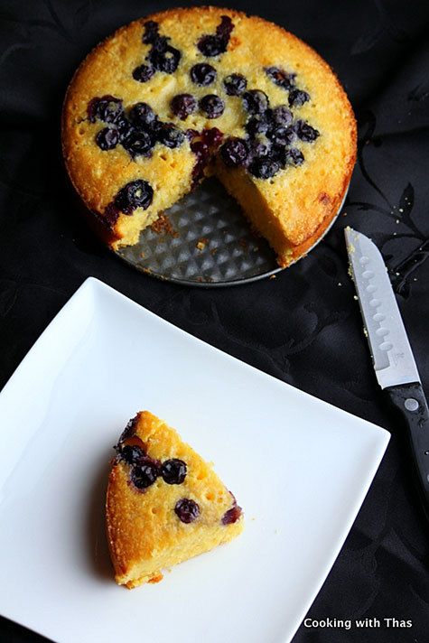cornmeal-blueberry cake