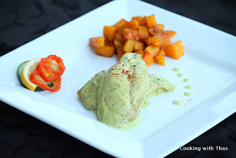 pan fried chicken in coocnut-tamarind sauce