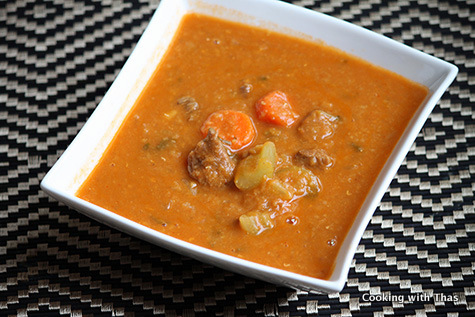 beef red lentil soup