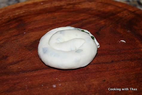 making green onion pancakes