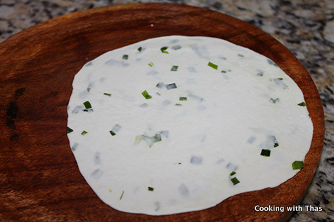 rolling green onion dough