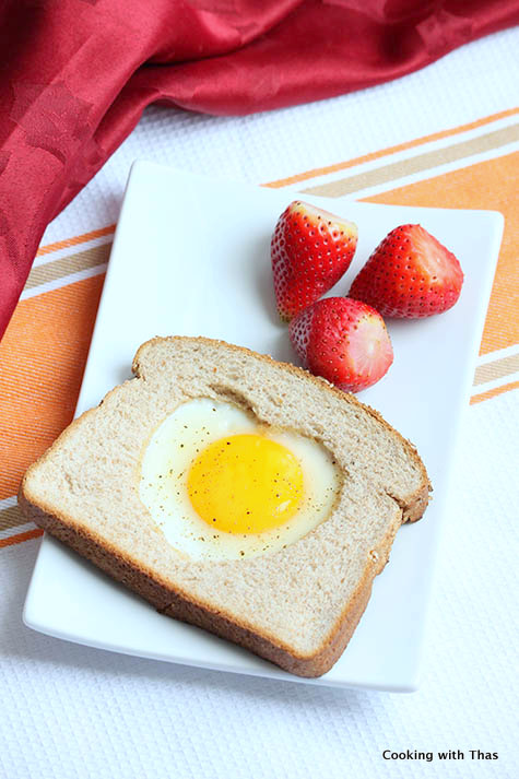 egg in a hole for breakfast