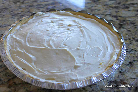 graham cracker crust filled with cream cheese filling