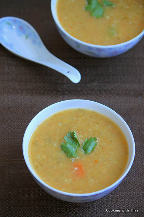 Vegetable and cracked wheat soup