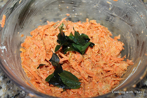 Carrot vada mixture