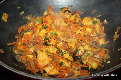 making bread upma