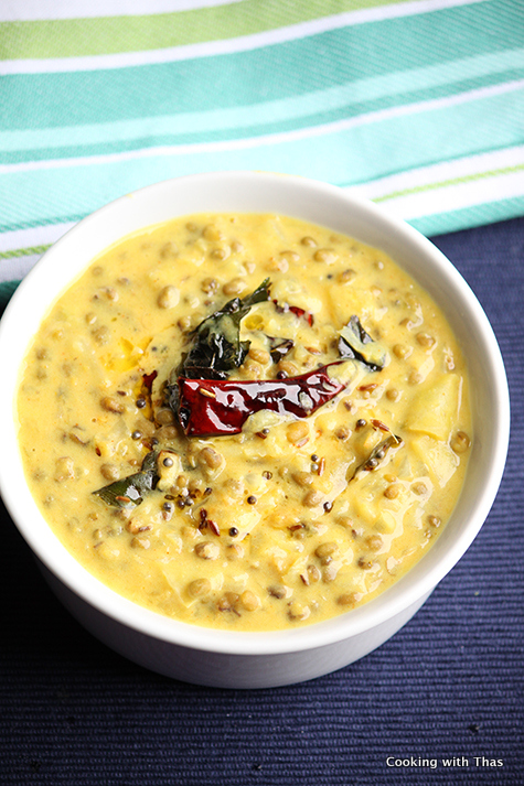 mung bean-cabbage kadhi