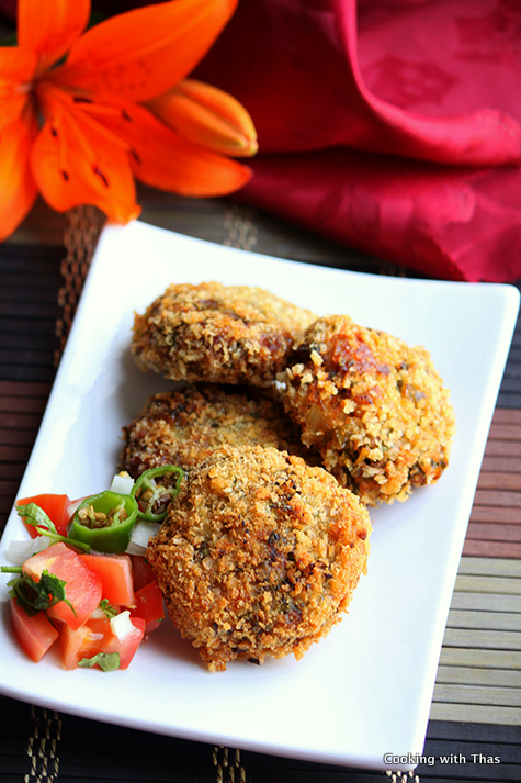 Kale and chicken cutlets