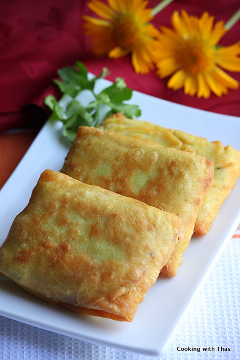 fried coconut crepe-with chicken filling