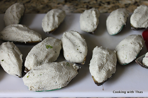 rice dough stuffed mussels