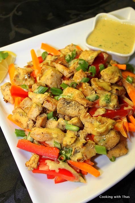 Chicken salad-with Asian Peanut butter dressing