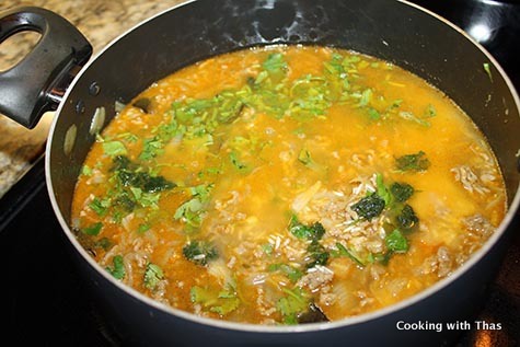 making-ground beef biryani