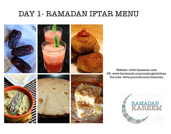 Ramadan Iftar Menu Day 1