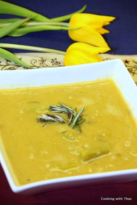 Asparagus Red Lentil soup