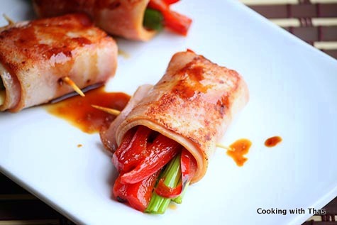 chicken bacon wrapped veggies