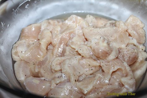 Chicken marinating