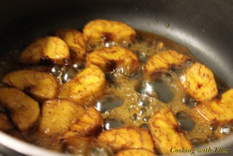 Fried plantain in Jagerry