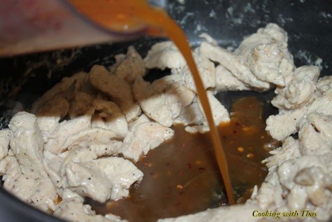 Pouring Orange sauce