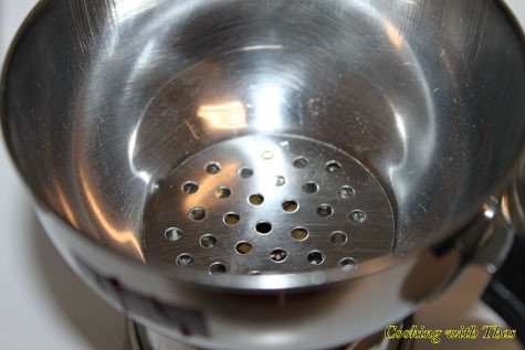Inside view of Puttu maker